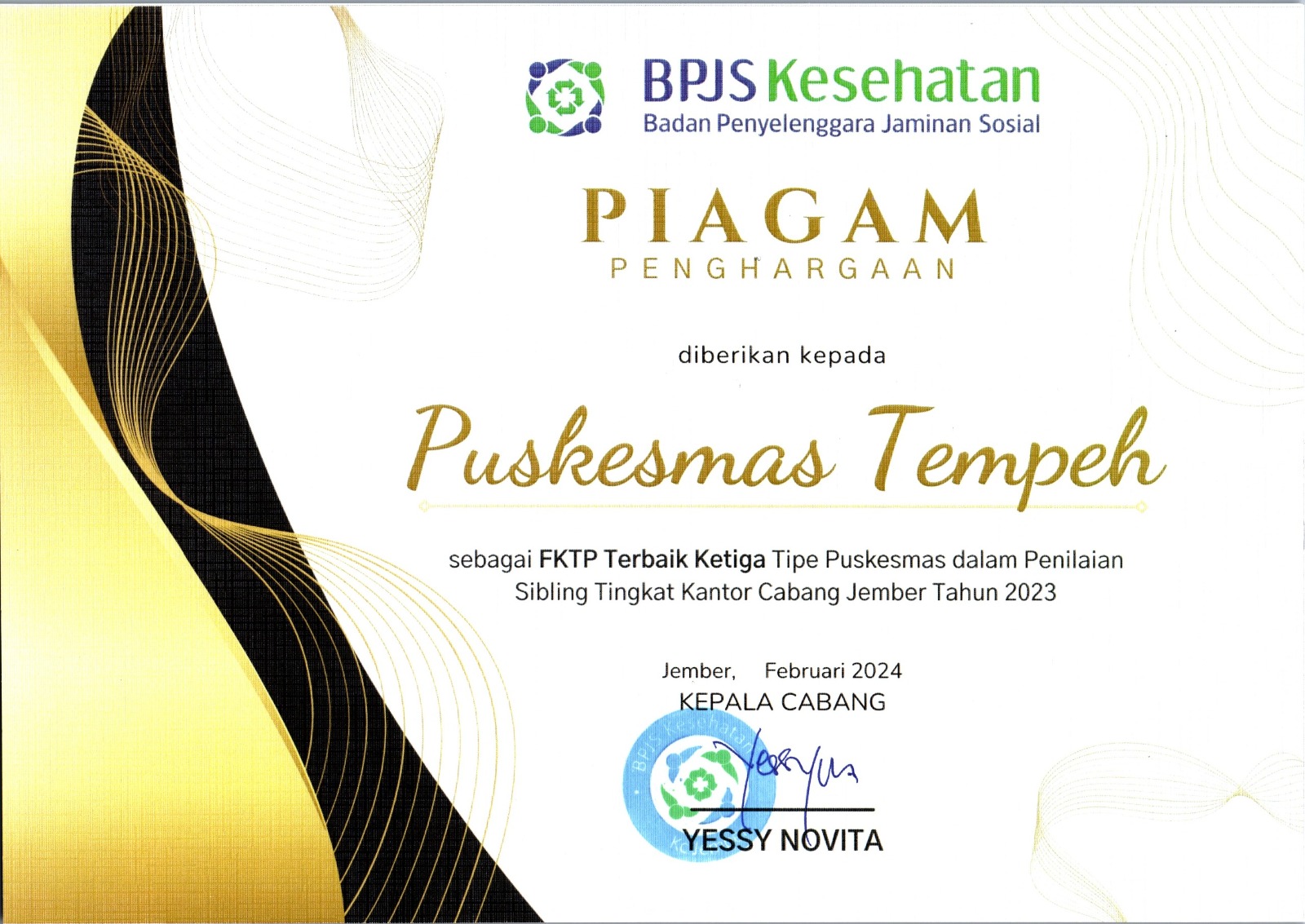 PIAGAM PENGHARGAAN-FKTP SIBLING TERBAIK 3 -
